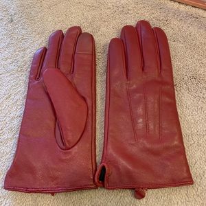 Red leather gloves